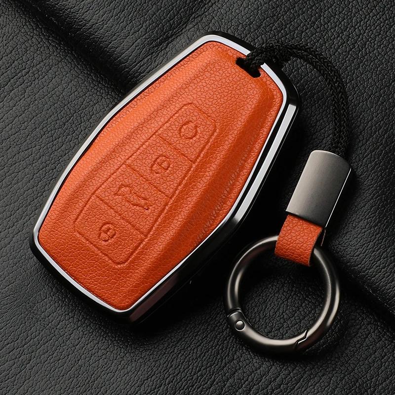 For Geely Car Key Case Cover  Coolray X6 X7 Geometry C Emgrand Global Kulrey Hawk Gx7 Okavango Nl3 Metal And Leather