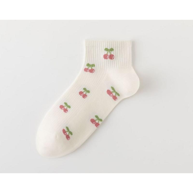 Spring and Summer Thin Socks for Girls, Short Socks, Cherry Trend, Cute Student, Low-top, Shallow-mouthed Boat Socks for Girls