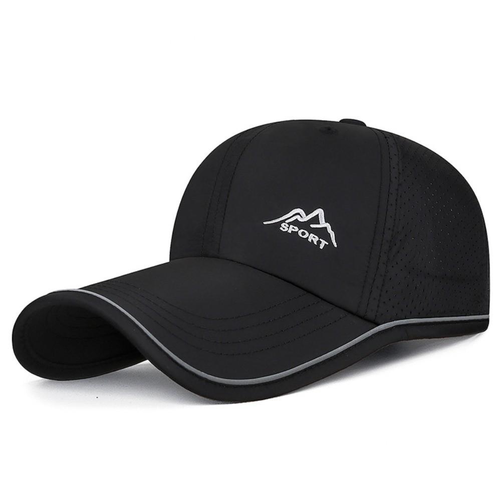 Breathable Mesh Baseball Cap Reflective Strip Running Hat Fashion Sports Caps  Summer Outdoor чёрный