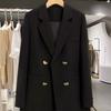 Women Blazer Formal Solid Color Long Sleeve Anti-wrinkle Lapel Commute Cardigan Business OL Style Ladies Suit Coat Female Clothes