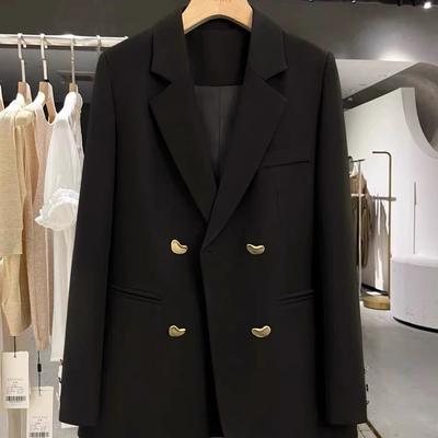 Women Blazer Formal Solid Color Long Sleeve Anti-wrinkle Lapel Commute Cardigan Business OL Style Ladies Suit Coat Female Clothes
