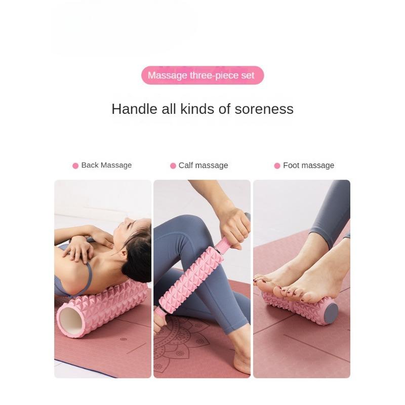Conjunto de rolos de espuma para relaxamento muscular, rolo de massagem, equipamento de ginástica, rolo Mace Langya, coluna de ioga