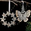 Christmas Acrylic Hanging Ornament Glitter Clear Reindeer Butterfly Pumpkin Carriage Snowflake Dragonfly Ballet Girl Xmas Tree Hanging Ornament