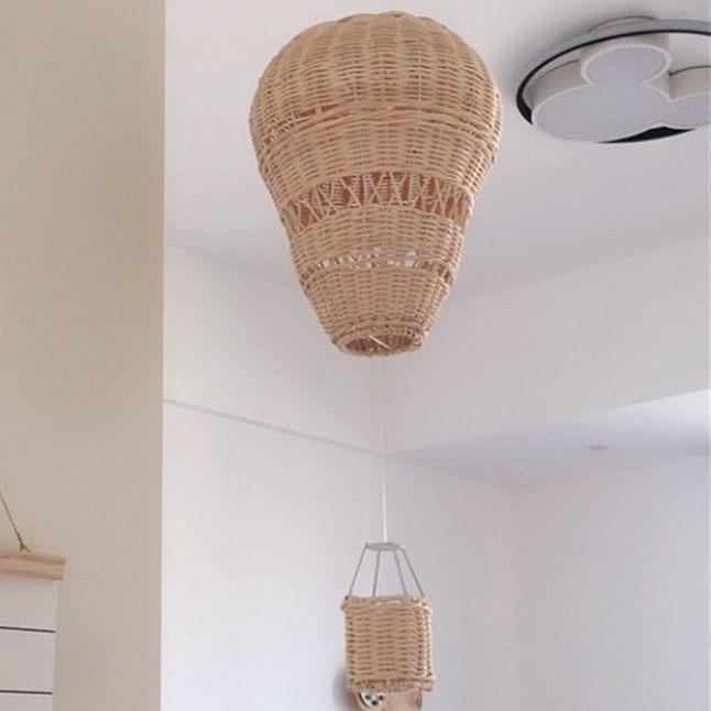 Handmade Rattan Woven Hot Air Balloon Kids Room Decoration Photography Props Nordic Wall Hanging Ornaments Rattan Woven Pendant