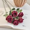 Realistic Single Rose Artificial Flower for Vase Decor