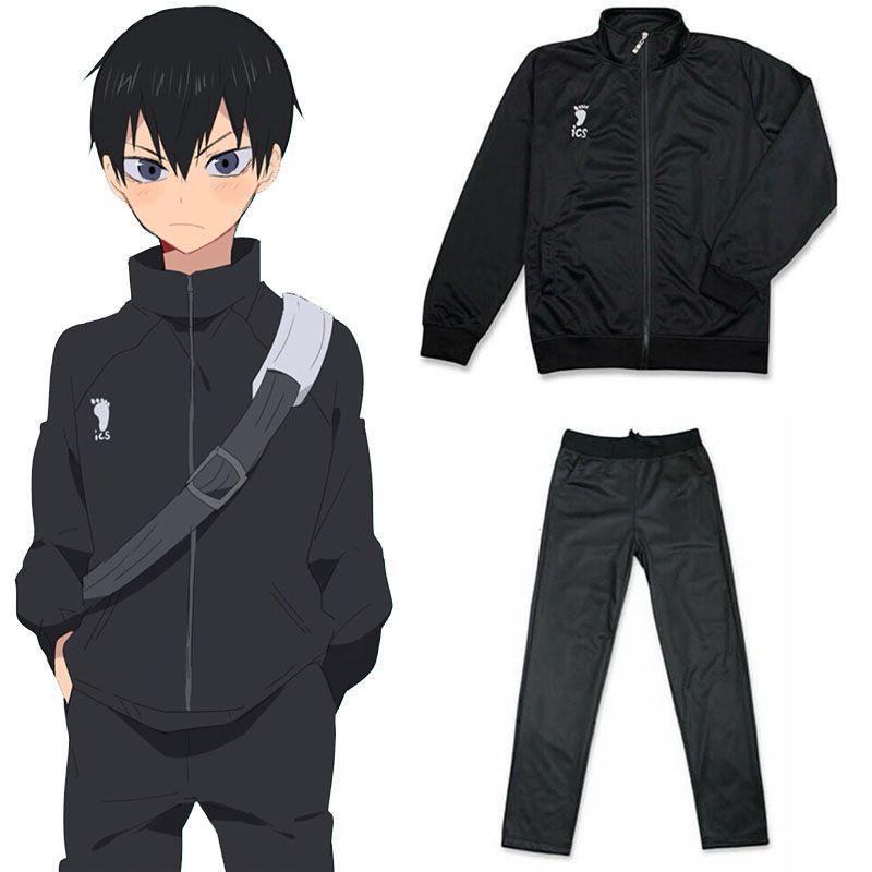High Karasuno Haikyuu School Coat Jacket Pants Trousers Sport Cosplay Costume