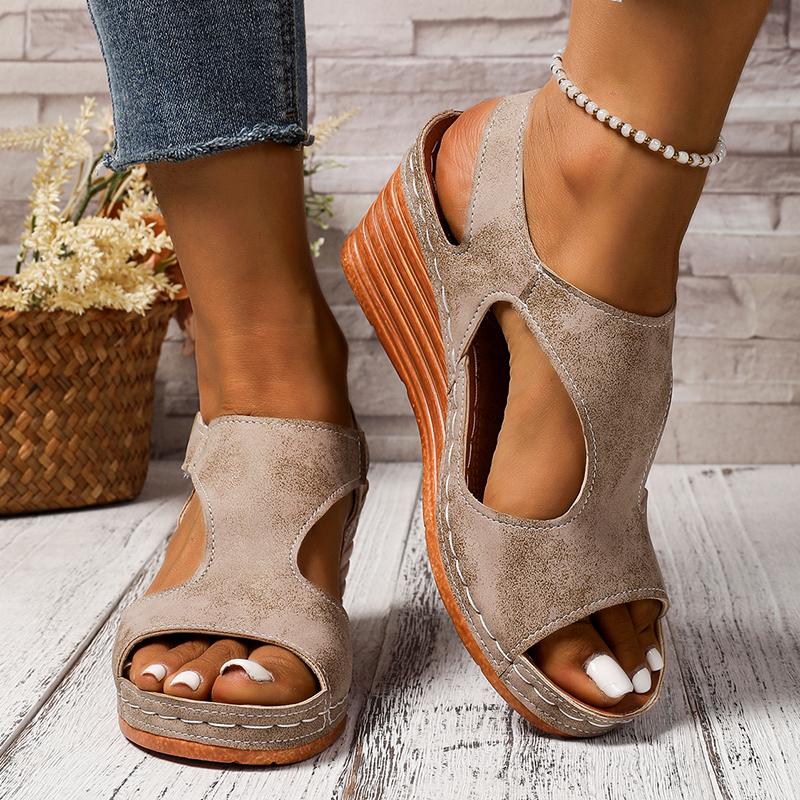 Fashion Plus Size Fashion Wedge Sandals for Women Summer 2025 Casual Non Slip Beach Shoes Woman Peep Toe Platform Roman Sandalias Mujer