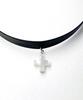 Glory_Arden [Unisex] Surgical Steel Mother-Of-Pearl Pendant Choker Necklace / Ghmn-420