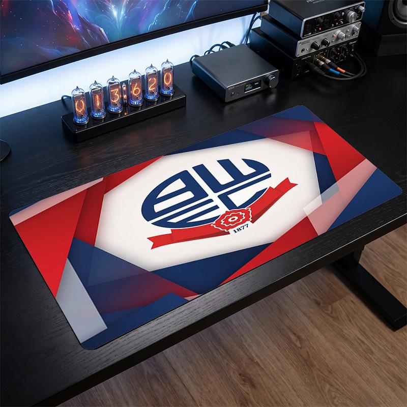 Bolton Wanderers FC Theme Pattern Mouse Pad, Soccer Logo Design XXL Gaming Desk Mat Non-Slip Computer Mouse Pad