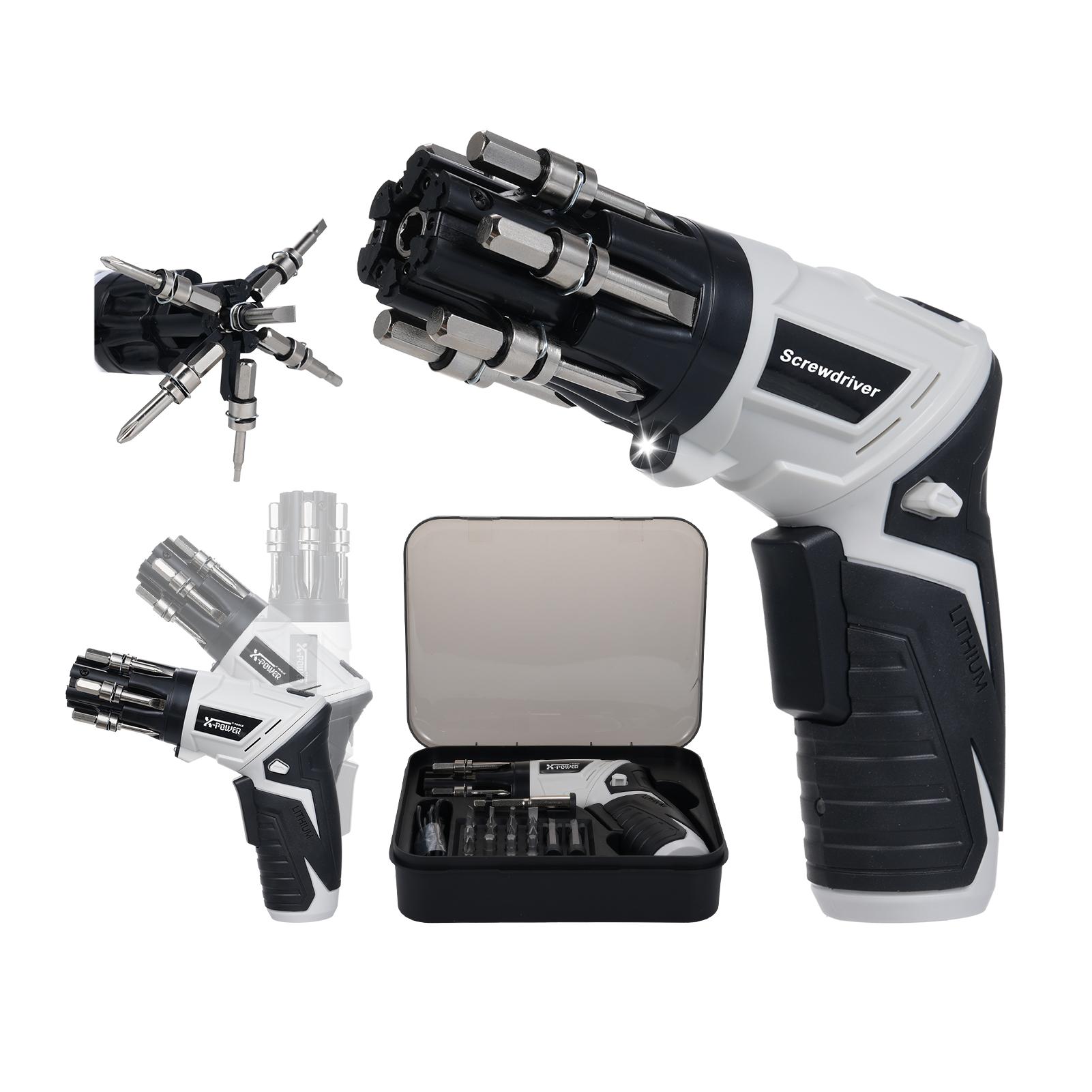 

Беспроводная отвертка 3,6 В электрическая отвертка 6 шт. быстросменные насадки 1300 мАч перезаряжаемая разноцветный