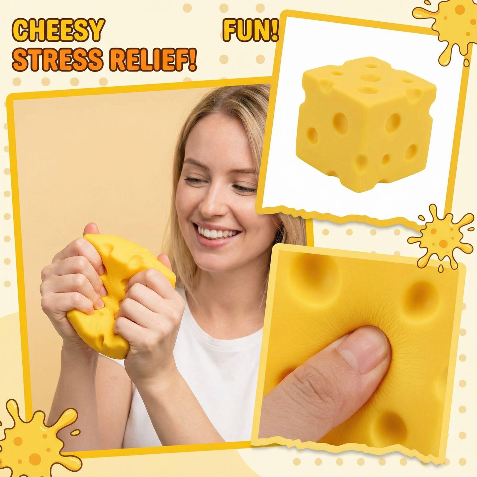 

Hot-Selling Cheese Cube Stress Ball Big Cheese Shapeable Squeeze Ball Non-Bounce Fidget Toy Asmr Sensory Anti-Stress Gift