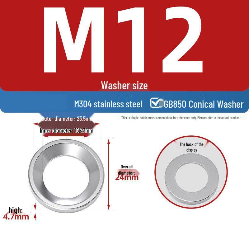 304 Stainless Steel Conical, Spherical, and Concave Convex Washers (M6, M8, M10, M12)