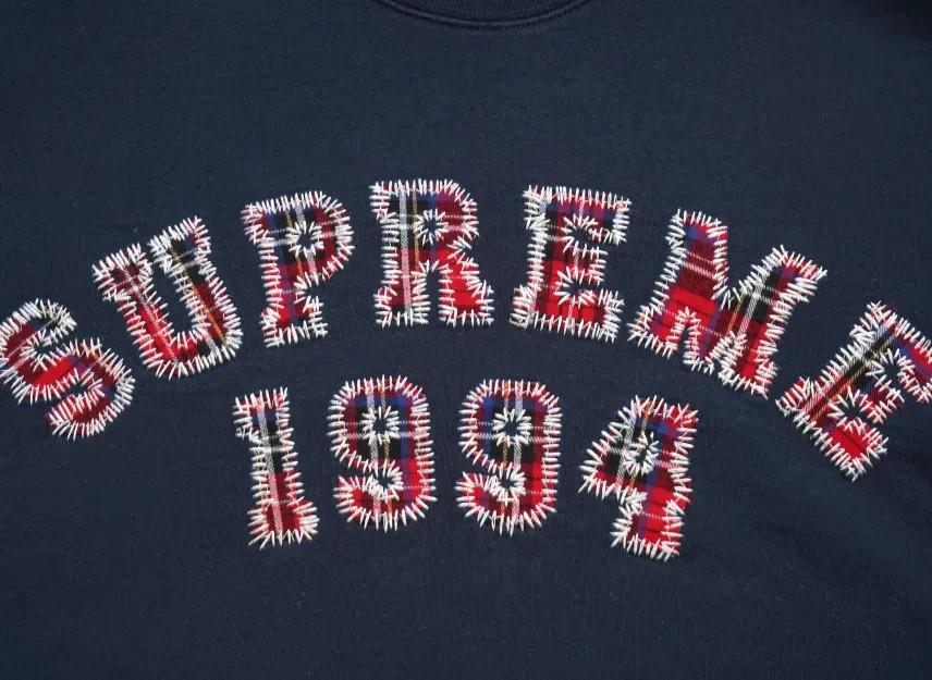 Supreme Plaid Arc Crewneck "Navy"