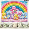 Cartoon Care bears Wall Tapestry Aesthetic Wall Hanging Printed Fabric Blanket Decorative Tapestries for Bedroom Living Room Home Decor