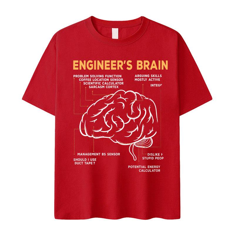 Hot Sale Clothing Funny Engineers Brain Graphics Fashion TShirts Men Cotton Aesthetic Short Sleeve Tee Oversized Comfort Tshrit