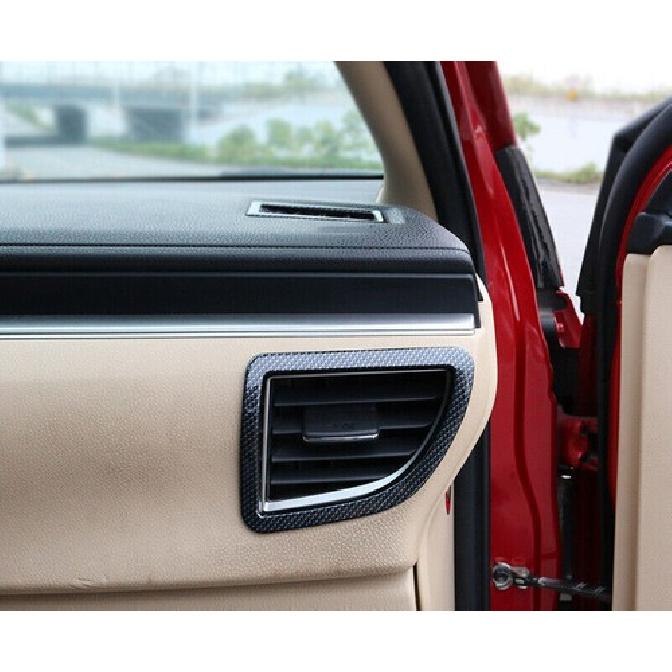 For Toyota Corolla 2014-2016 Carbon Fiber L&R AC Air Outlet Vent Cover Trim 4PCS