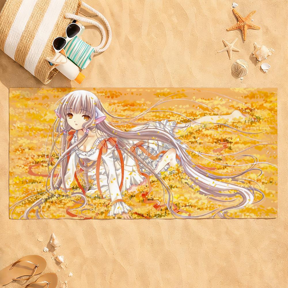Anime C-Chobits Cute Chi Towel Quick Dry Absorbent Beach Towel for Sports, Fitness, Swimming and Outdoor Activities