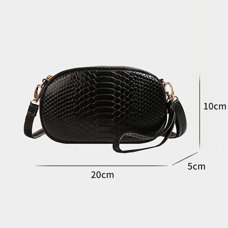 One-shoulder Messenger Women's Bag Crocodile Pattern First Layer Cowhide