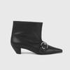 Fashion Fashion Snap Pointed Toe Low Heel Booties Women Spring and Autumn New Outside Wear Metal Buckle Sleeve Single Boots