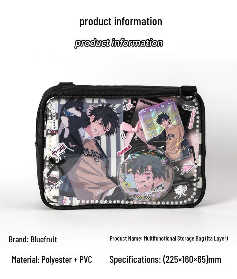 Large Capacity Blue Transparent Ita Pencil Case - Stylish and Functional for Students