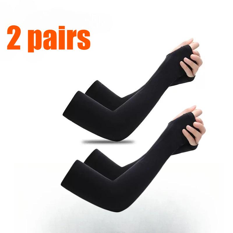 1/2/3Pairs Summer Ice Silk Sleeves for Men Women Breathable UV Sun Protection Arm Sleeves UPF50 Sunproof Cooling Cycling Outdoor