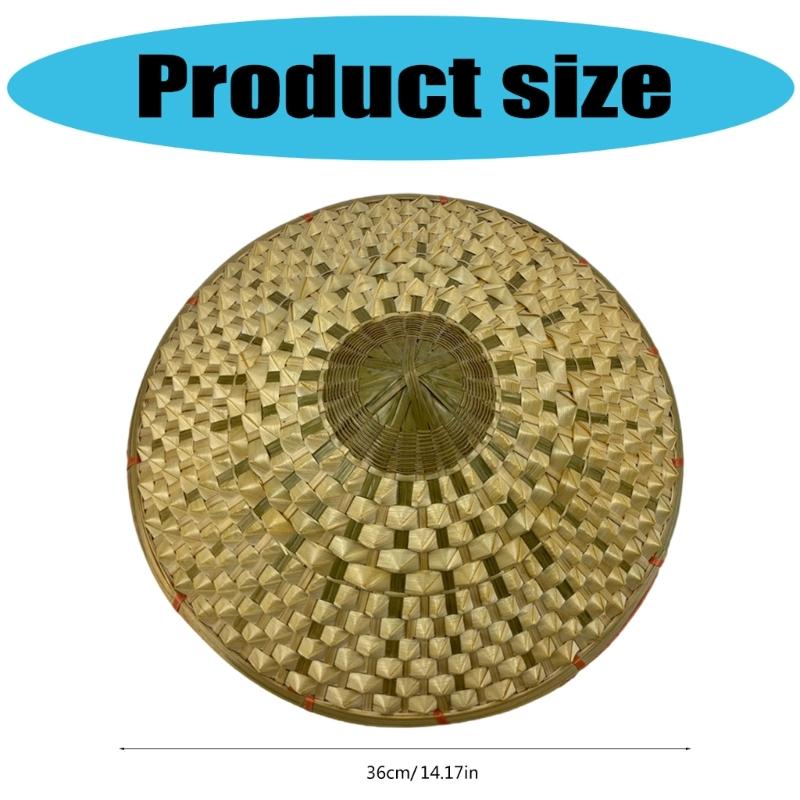 Oriental Hat Bamboo Weave Hat Asian Style Comfortable Fit Ideal for Gardeners Farmers and Vintage Fashion Lover