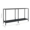 Vidaxl Console Table, Black, 140X35X75.5 Cm, Tempered Glass