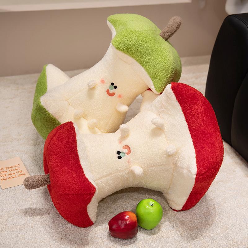 Cartoon Creative Apple Core Pillow Bite Apple Plush Toy Doll Living Room Ornament Sofa Cushion