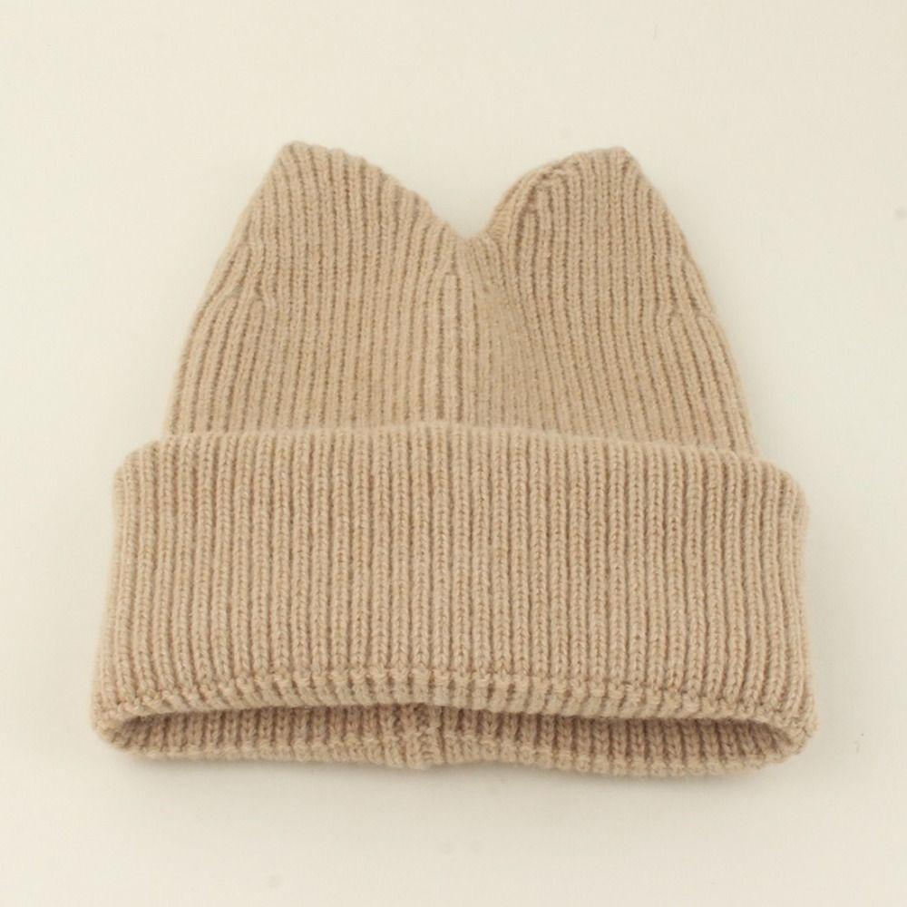 Crochet Knitted Hat Knitted Balaclava Hat Cat Ear Neck Protection Cap  Wind Protection
