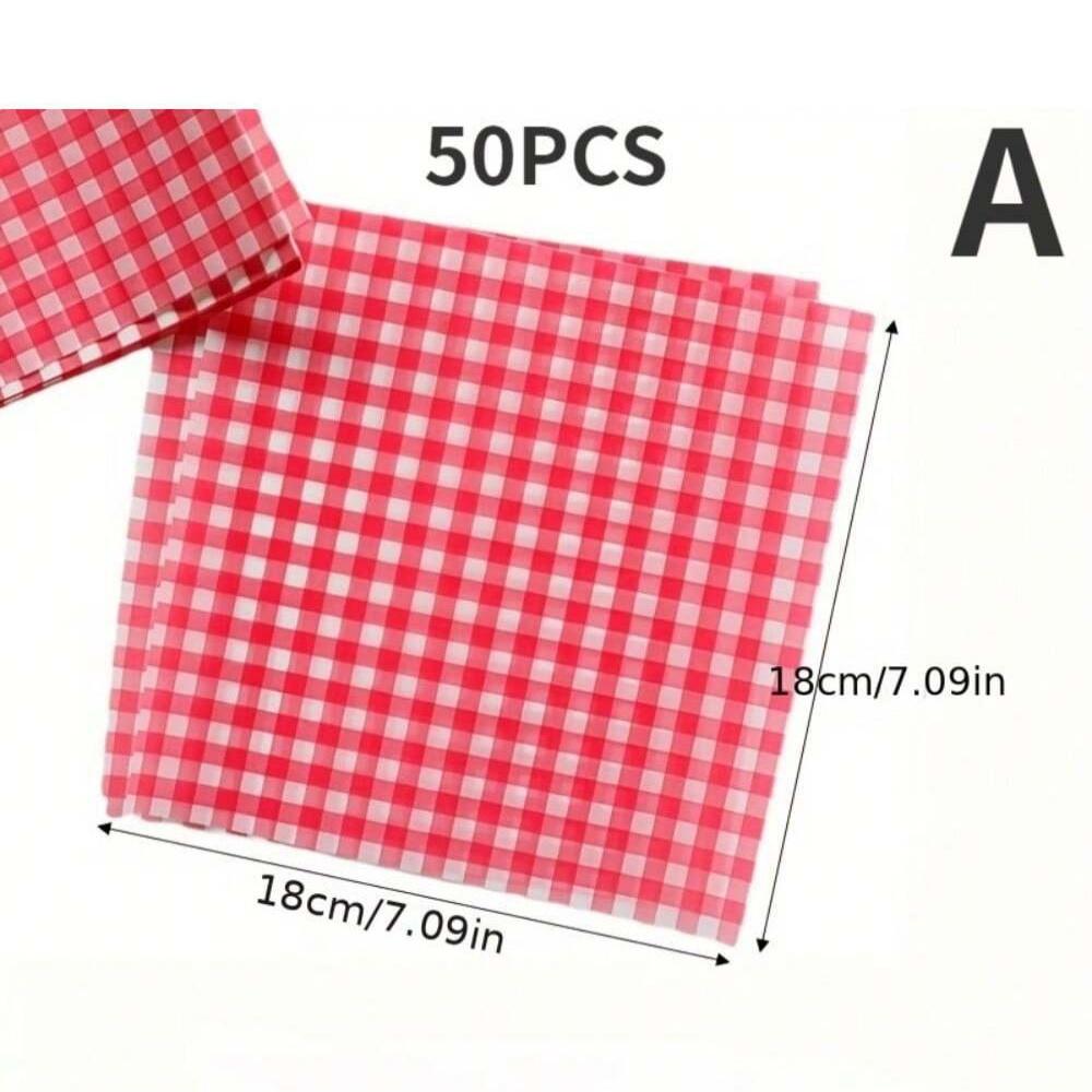 Runde Wachspapierbögen zur Burger-Patty-Herstellung Lebensmittelverpackungen Kariertes Fettbeständiges Papier für Lebensmittelverpackungen Backen von Snacks