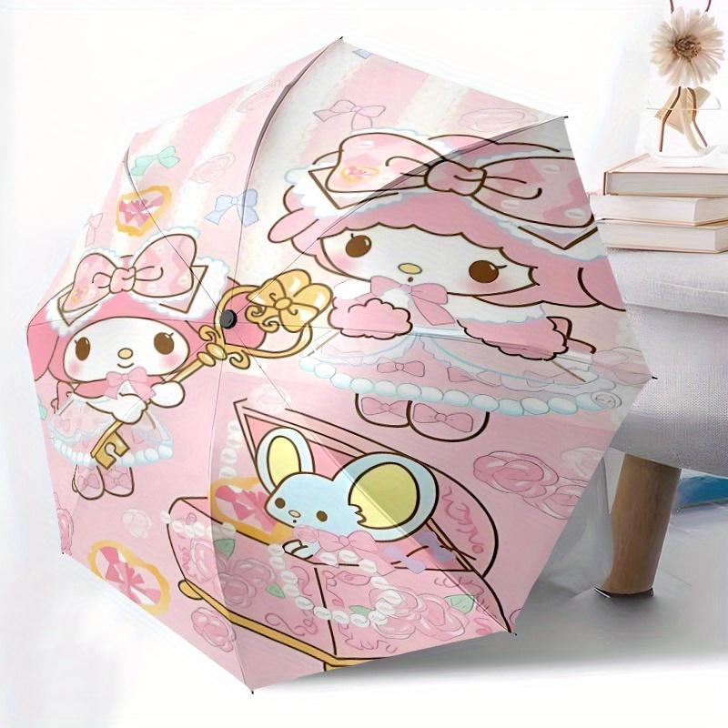 Beautiful My Melody Automatic 3-Fold Umbrella Design, Cute Cartoon Pattern, Portable Outdoor Umbrella, Perfect, Holiday Gift for Disney fans.Y007