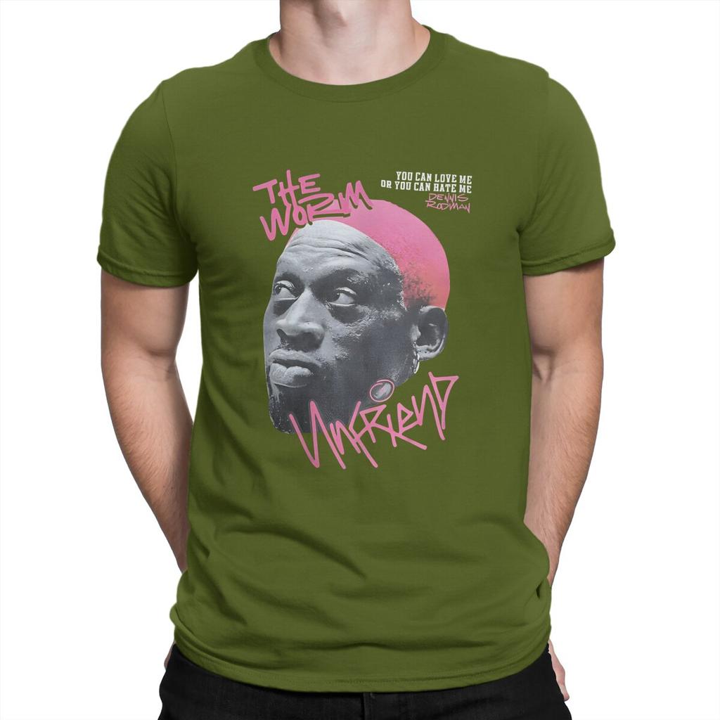 Dennis Rodman T-Shirts Men  Cool Cotton Tees Round Collar Short Sleeve T Shirts Party Clothes