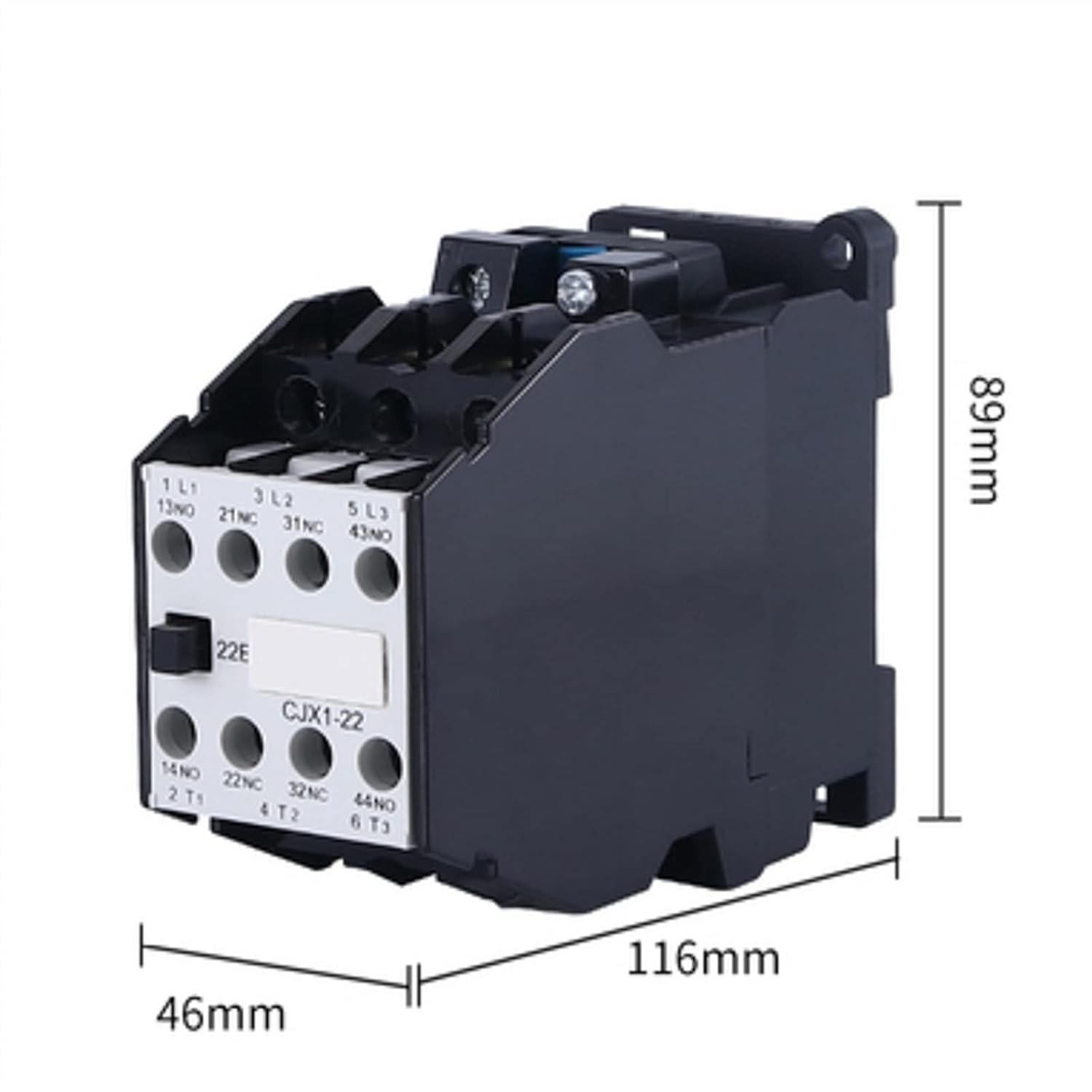

Contactor CJX1-22/22 3TB43 AC Contactors DIN Rail Mounted 2no 2nc 24V/36V/110V/220V/380V 22A 50Hz/60Hz Industrial Electrics (Color : 110v) 48v
