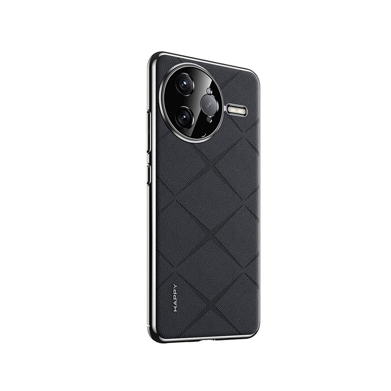 Applicable To Redmi K80pro Mobile Phone Case Lens Full-inclusive Redmi Anti-fall K80 Business Men's Chanson High-end Plain Leather Case