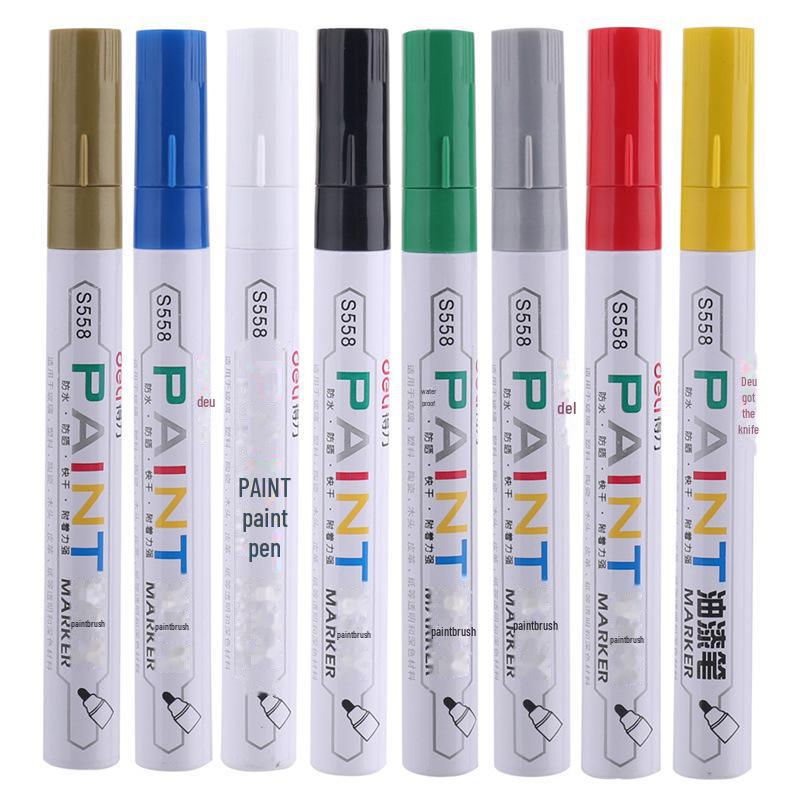 

Deli White Waterproof & Oil-Proof Tire Paint Marker - Non-Fading Oily Graffiti Pen
