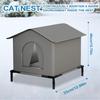 Outside Cat House Outdoor Shelter for Cats with Mat and Raised Floor Insulated Warm Pet Kitten Nest Cave for Patio Backyard