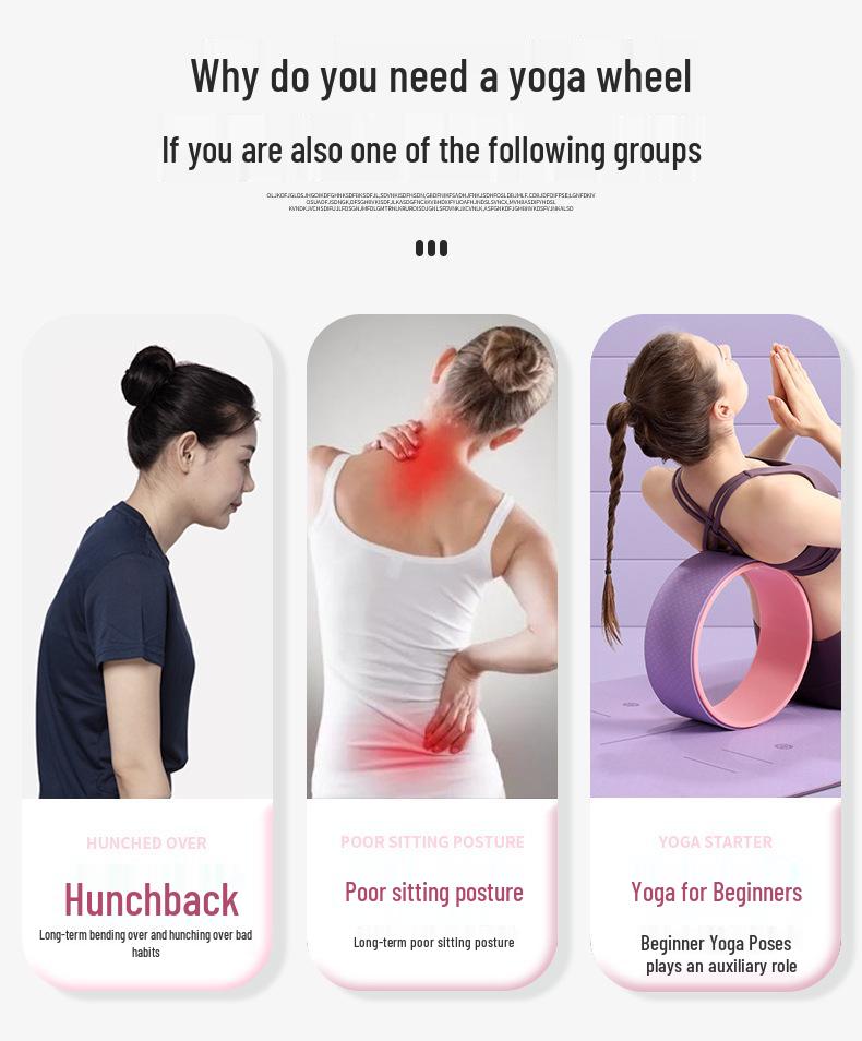 TPE Yoga Wheel for Women: Enhance Back Flexibility and Beautiful Shoulders – Ideal for Beginner Pilates and Lumbar Extension.