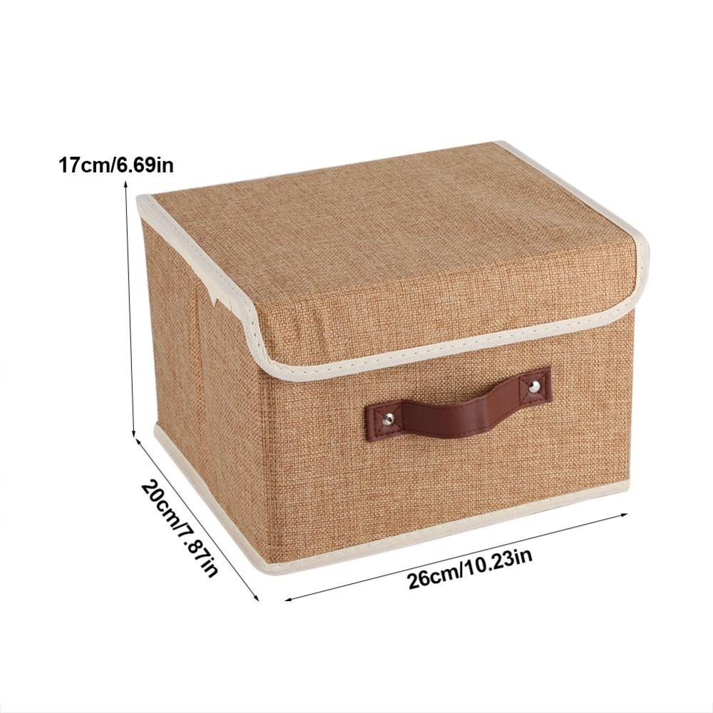 

Cotton Linen Fabric Storage Box Rectangular Shape Foldable Storage Closet Organizer Laundry Closet