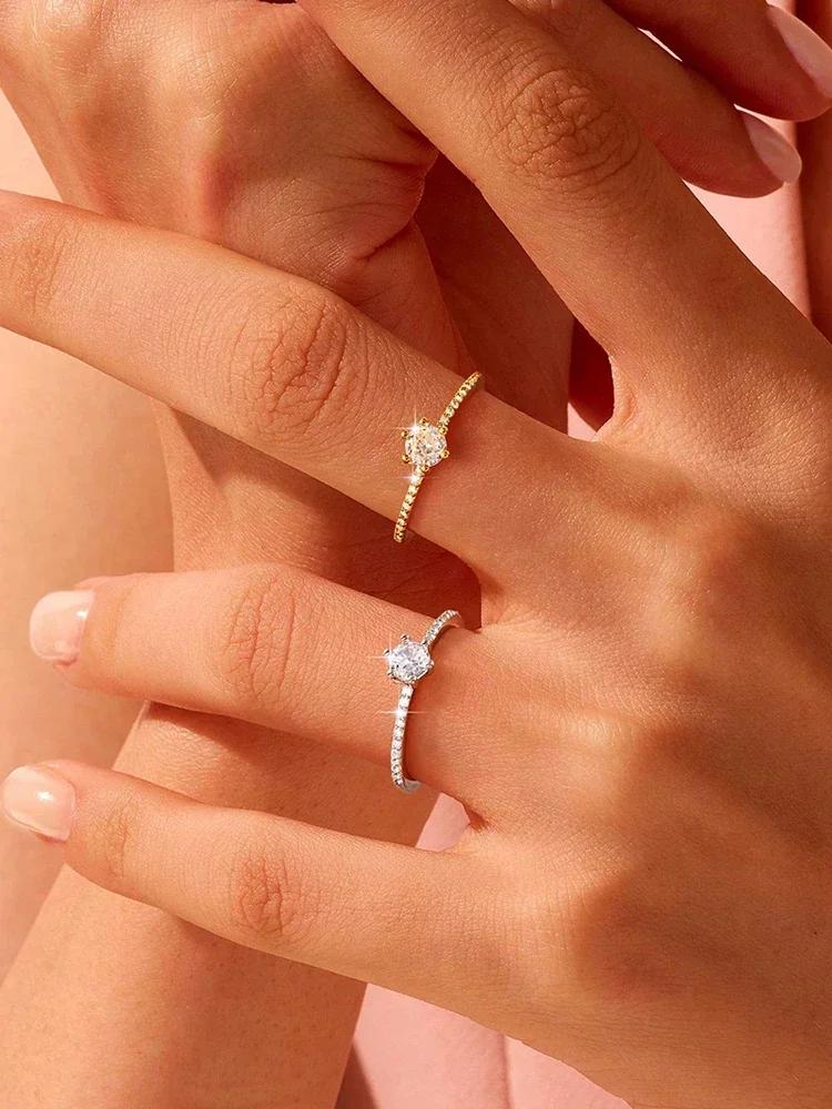 925 Sterling Silver Gorgeous Round Zircon Rings For Women Engagement Wedding Statement High Quality Fine Jewelry Bride Gift