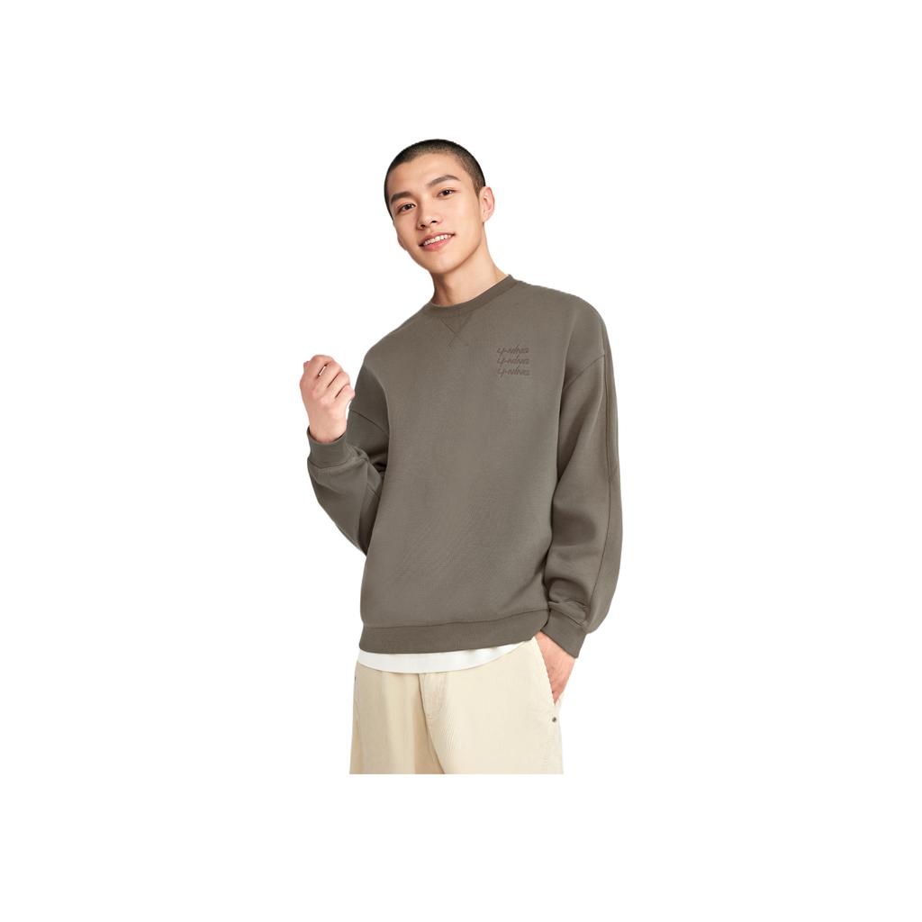 Li Ning Sports Lifestyle Series Round Neck Casual Fashion Letter Fleece Sweatshirt Unisex Sweatshirt AWDVF71-5