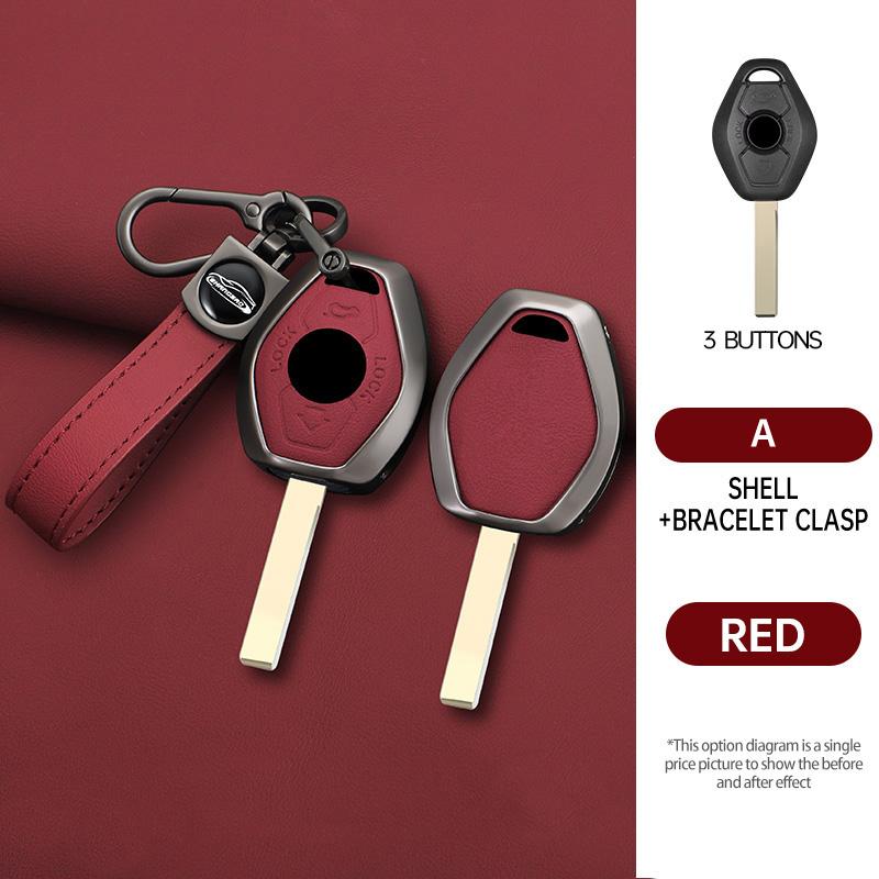 Interior Mouldings Car Zinc Alloy Leather Key Case Cover For BMW 3 5 7 Series X5 E53 X3 F83 E46 E39 E38 E60 E63 E61 E64 330i Z3