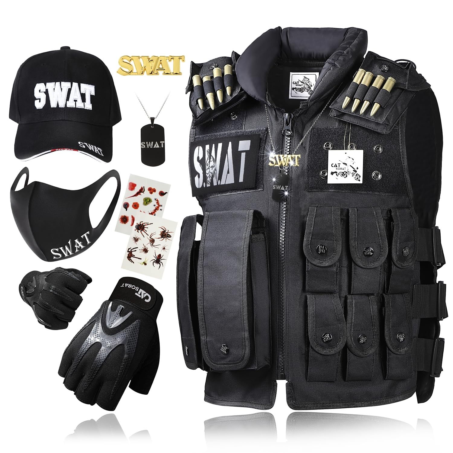 

Костюм для косплея SWAT Vest, полный комплект, игра на выживание, боевая форма, характеристики на Хэллоуин, производитель [Catsobat] [30 гарантий] (Для взрослых)