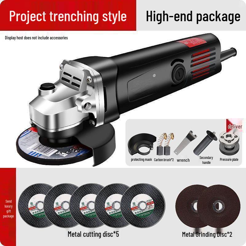 Polizor unghiular multifuncțional de mare putere pentru lustruire, tăiere, îndepărtarea ruginii și șlefuire de uz casnic.