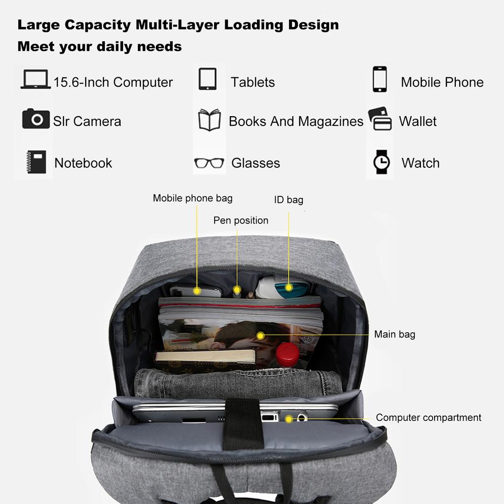 Laptop Backpack For 17 Inch Laptop Bag With Usb Port Fashion Waterproof Backpacks One Bag For All Outings, For Men & Women