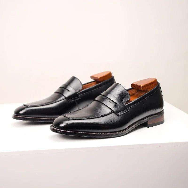 Fashion Cowhide Loafer Men Shoes Gentleman