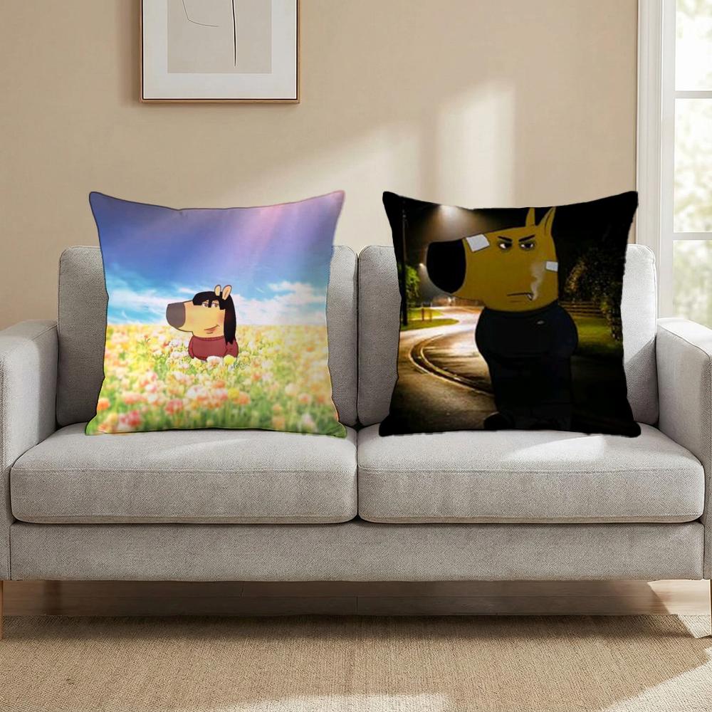 Cute chill guy Cushion Cover Multi-Scene Pillow Cover for Home & Car - Reversible, Soft & Durable for Daily Use