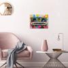 Graffiti Canvas Wall Art, Music Canvas Print Cassette Tape Poster Colorful Home Wall Decor for Living Room Bedroom Stretched Framed Artwork, Ready To