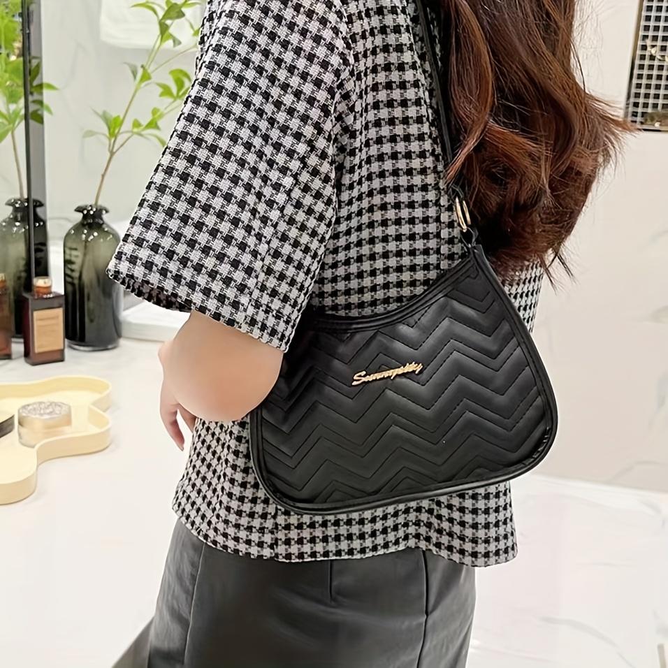 Women's Synthetic Leather Crossbody Bag Adjustable Shoulder Strap & Wrist Strap, Zipper Closure Casual & Professional Use, Casual Shoulder Bag