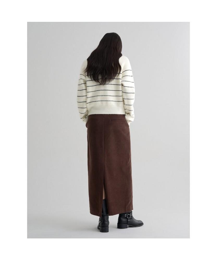 8SECONDS Poly Peach Belted Skirt Brown
