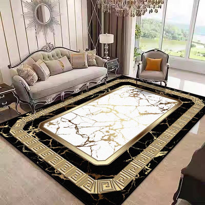 

Современный роскошный ковер с золотой каймой для гостиной, мягкий складной большой ковер для комнаты, легко чистящийся нескользящий коврик для детей, настраиваемый 80*120cm